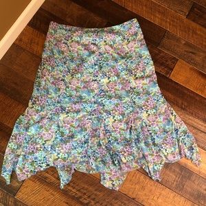 Notations Size L Flower Printed Lined Skirt